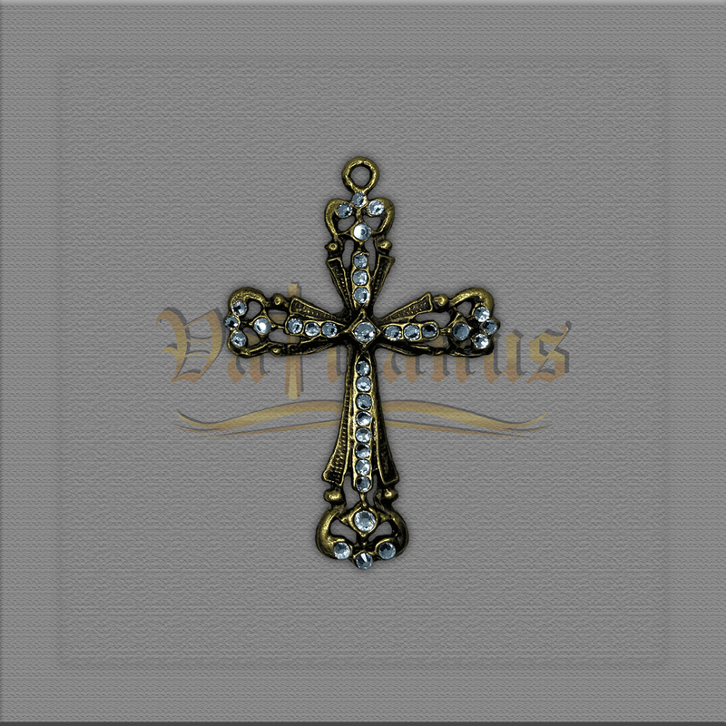 CRUZ COM STRASS PARA TERÇOS DE NOIVA 6,5CM X 4,5CM