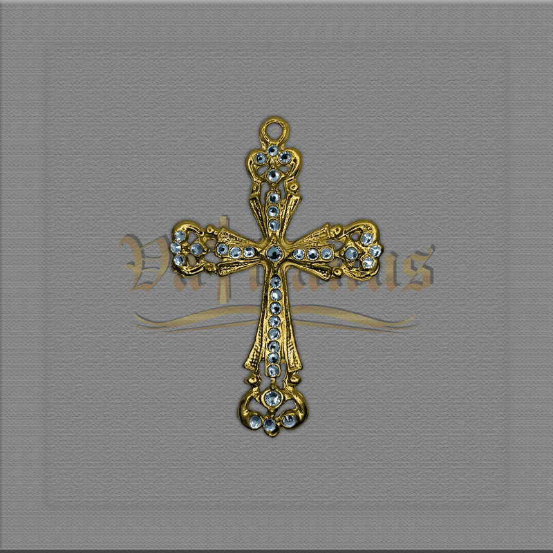 CRUZ COM STRASS PARA TERÇOS DE NOIVA 6,5CM X 4,5CM