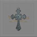 CRUZ COM STRASS PARA TERÇOS DE NOIVA 7,5 X 5 CM