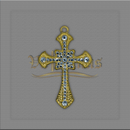 CRUZ COM STRASS PARA TERÇOS DE NOIVA 7,5 X 5 CM