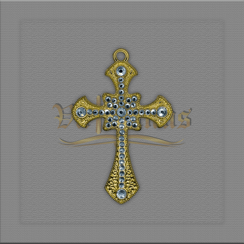 CRUZ COM STRASS PARA TERÇOS DE NOIVA 7,5 X 5 CM