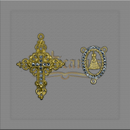 KIT PARA TERÇO DE NOIVA CRUZ 5,8 X 4CM E ENTREMEIO 3 CM X 2 CM