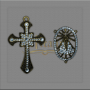 KIT PARA TERÇOS DE NOIVA CRUZ 7,5 X 5 CM E ENTREMEIO 4 X 2,9CM