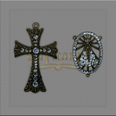 KIT PARA TERÇOS DE NOIVA DOURADO CRUZ 7,5cm x 5cm E ENTREMEIO 4 X 2,9CM