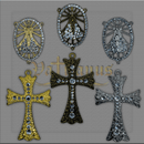 KIT PARA TERÇOS DE NOIVA DOURADO CRUZ 7,5cm x 5cm E ENTREMEIO 4 X 2,9CM