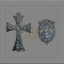 KIT PARA TERÇOS DE NOIVA DOURADO CRUZ 7,5cm x 5cm E ENTREMEIO 4 X 2,9CM