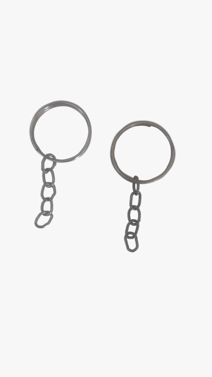 ARGOLA COM CORRENTE PARA MONTAGEM DE CHAVEIROS ( PACOTE COM 12)