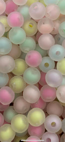 BOLA FOSCA COM MIOLO PASSANTE 08MM EM ACRÍLICO (PACOTE COM 50G)