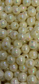 BOLA LEITOSA IRISADA PASSANTE 08MM EM ACRÍLICO (PACOTE COM 50G)