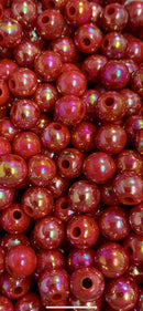 BOLA LEITOSA IRISADA PASSANTE 08MM EM ACRÍLICO (PACOTE COM 50G)