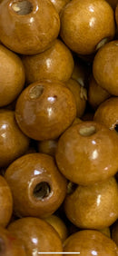 BOLA DE MADEIRA PASSANTE 10MM (PACOTE COM 250G) MAIS OU MENOS 700 BOLINHAS