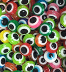 BOLINHA C/ FURO PASSANTE OLHO GREGO 10MM EM RESINA ( PACOTE COM 100 PÇS)