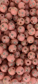 Bola com strass 08mm em acrílico com 50G ( mais ou menos 200 bolinhas)