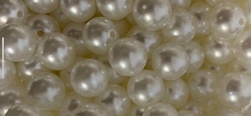 PEROLA COM FURO 10MM EM ABS (PACOTE COM 50GR)
