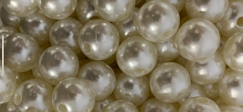 BOLINHA DE PÉROLA PASSANTE 12MM P/ TERÇOS DE NOIVA (PACOTE COM 50GR)