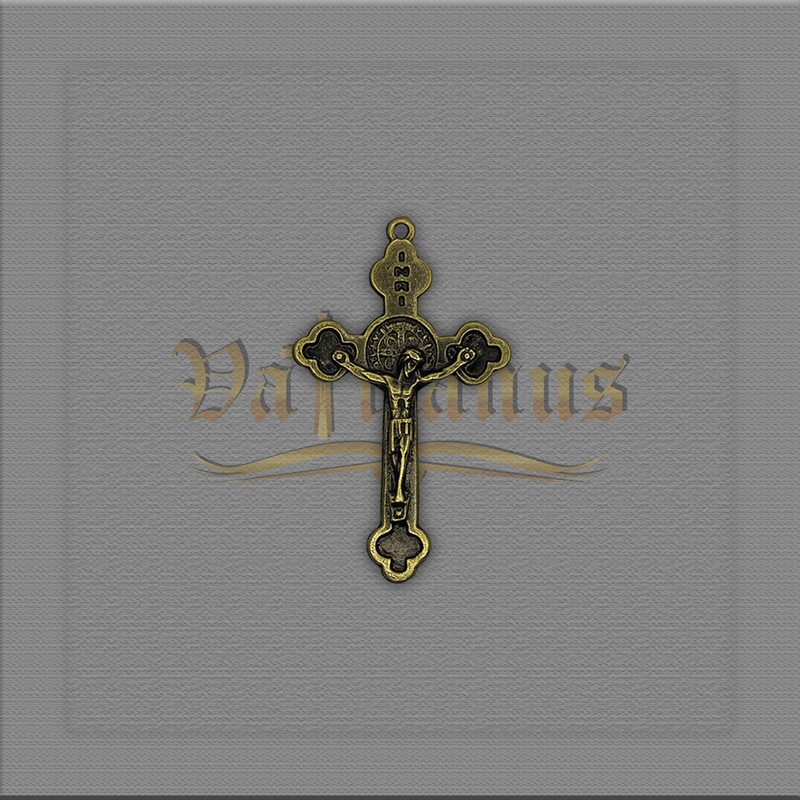 Crucifixo de São Bento para montagem de terços Tamanho: 5,5cm x 3,3cm