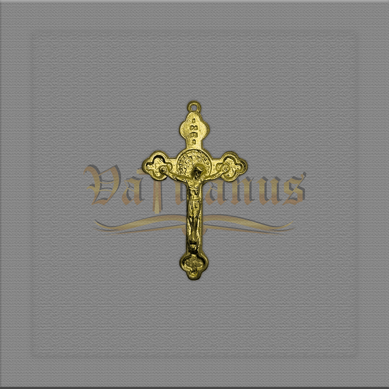 Crucifixo de São Bento para montagem de terços Tamanho: 5,5cm x 3,3cm