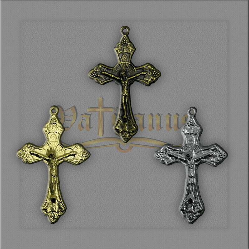 Crucifixo com uva para montagem de terços 4 x 2,8cm