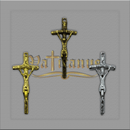 CRUCIFIXO VERGADO DO PAPA PARA TERÇOS 4,5cm x 2,1cm