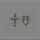 Kit Crucifixo 3cm x 2cm e Entremeio Entremeio N.SRA. DA PAZ 2,4cm x 1,4cm