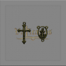 Kit Crucifixo 3cm x 2cm e Entremeio Entremeio N.SRA. DA PAZ 2,4cm x 1,4cm