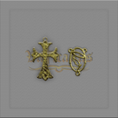 KIT CRUCIFIXO 4,5 x 3cm E ENTREMEIO 2cm x 1,5cm PARA TERÇOS