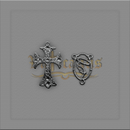 KIT CRUCIFIXO 4,5 x 3cm E ENTREMEIO 2cm x 1,5cm PARA TERÇOS