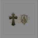 KIT CRUCIFIXO 5,5X 4CM E ENTREMEIO 4X3CM ( 1 PÇ DE CADA)