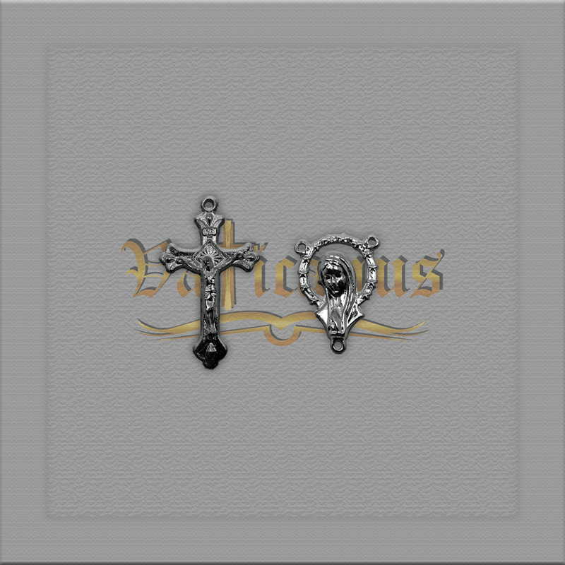 Kit Crucifixo e entremeio N. senhora para montagem de terço