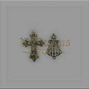 KIT CRUZ VAZADA TRABALHADA 5cm x 3,8CM E ENTREMEIO N.SRA. 3,5CM X 2,2CM