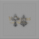 KIT CRUCIFIXO TRABALHADO 3,8 X 2,7CM E ENTREMEIO VAZADO 3,5CM X 2,2CM