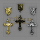 Kit Crucifixo Vazado e Entremeio Sagrada Família