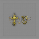 KIT CRUCIFIXO VAZADO 3,8 X 2,7CM E ENTREMEIO TERÇO N. SRA. 2cm x 1,5cm