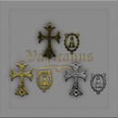 KIT CRUZ 4,5 x 3cm E ENTREMEIO N.SRA.APAR. 2,2CM X 1,7CM P/TERÇO DE NOIVA