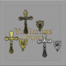 KIT CRUZ 6,5cm x 4cm E ENTREMEIO N. SRA. 2,8CM X 2,2CM P/ TERÇOS DE NOIVA