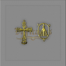 KIT CRUZ E ENTREMEIOS GRANDES PARA TERÇOS DE NOIVA (1 peça de cada)