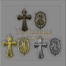 KIT ENTREMEIO 4 X 2,9CM N.SRA. E CRUZ 5,5 X 4CM P/ MONTAGEM DE TERÇOS DE NOIVA