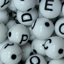 LETRAS PASSANTE 08MM ACRÍLICA REDONDA BRANCA C/ LETRA PRETA (PACOTE COM 50GR)