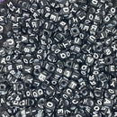 LETRA QUADRADA PRETA COM BCO 6X6MM PLÁSTICO