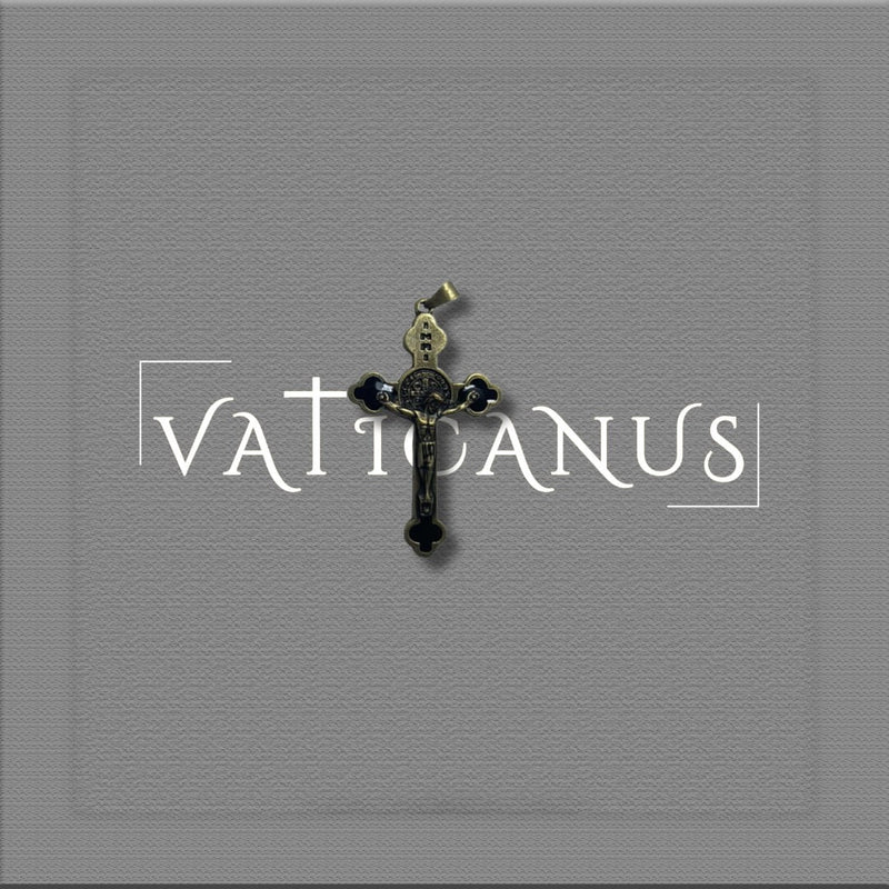 CRUCIFIXO DE SÃO BENTO OURO VELHO 6CM RESINADO