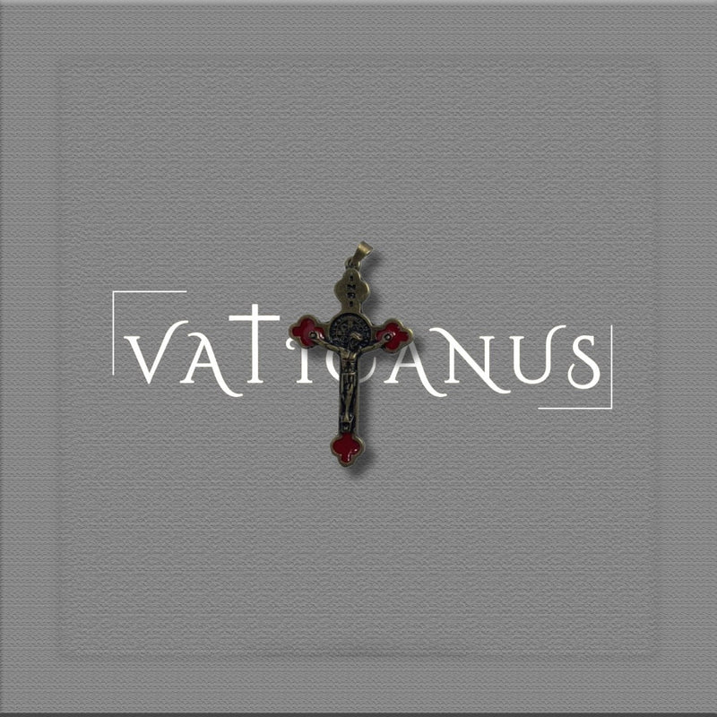 CRUCIFIXO DE SÃO BENTO OURO VELHO 6CM RESINADO