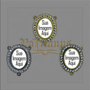 ENTREMEIO 3,3CM X 2,8CM PERSONALIZADO UM LADO SÓ COM STRASS (PACOTE COM 5)