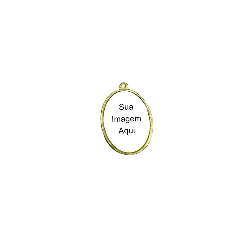 MEDALHA METAL OVAL 3,5 X 2,6CM (PACOTE COM 5)