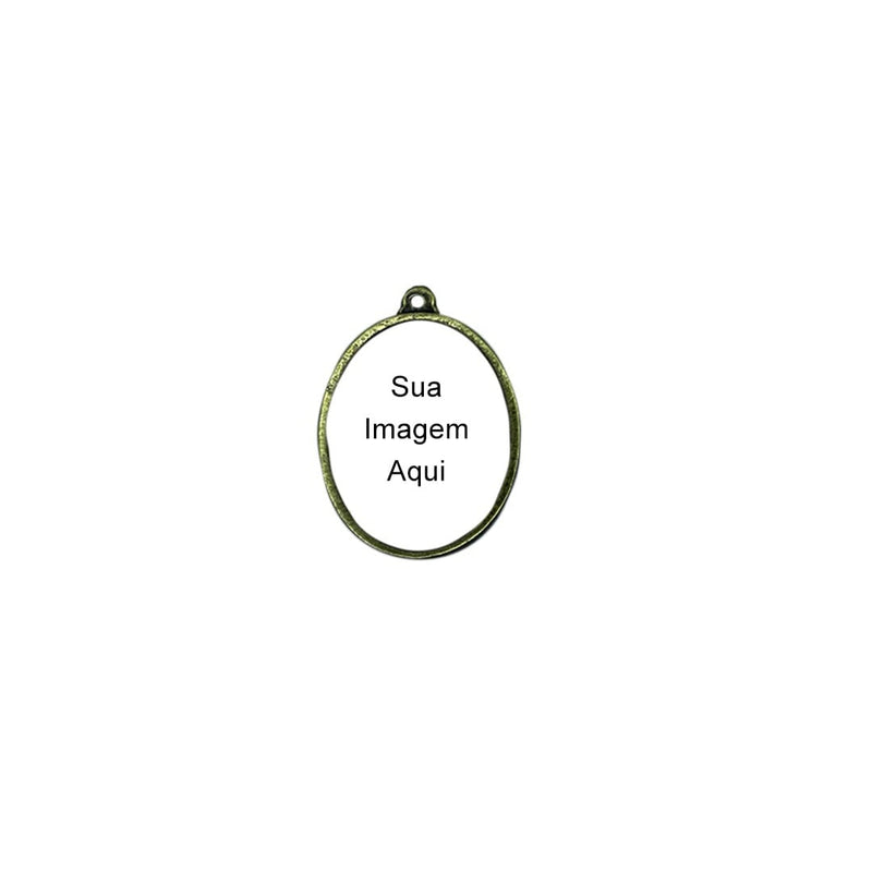 MEDALHA METAL OVAL 3,5 X 2,6CM (PACOTE COM 5)