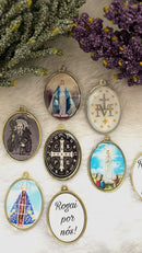 MEDALHA METAL OVAL 3,5 X 2,6CM (PACOTE COM 5)