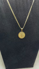 Medalha de São Bento Dourada em Aço Inox