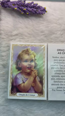 ORAÇÃO DAS CRIANÇAS - PACOTE C/ 100 SANTINHO DE PAPEL