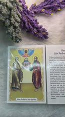 SÃO PEDRO E SÃO PAULO - PACOTE C/ 100 SANTINHOS DE PAPEL