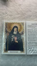 Santa Gertrudes - Pacote com 100 santinhos de papel