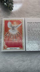 DIVINO ESPÍRITO SANTO FUNDO VERMELHO - PACOTE C/ 100 SANTINHOS DE PAPEL